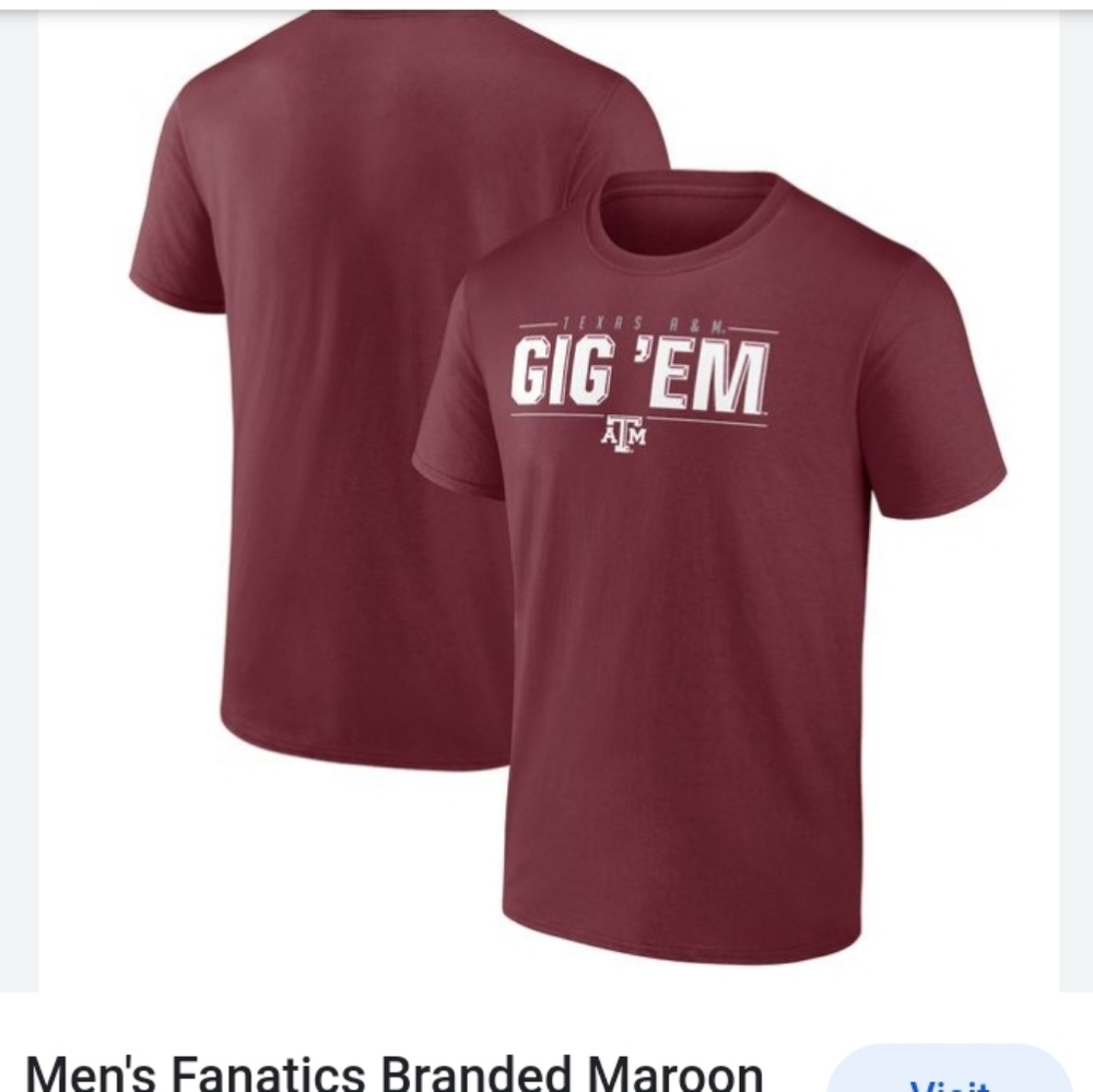 Texas A&M fanatics burgundy 3XL short sleeve  t-shirt